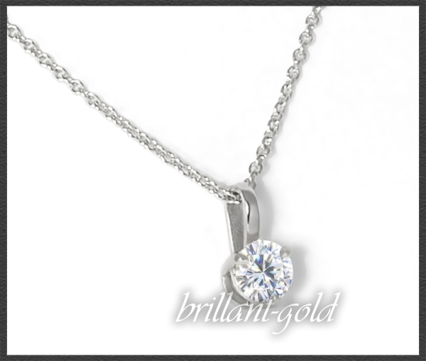 Lupenreines 585 Gold Collier; 0,26ct, River E